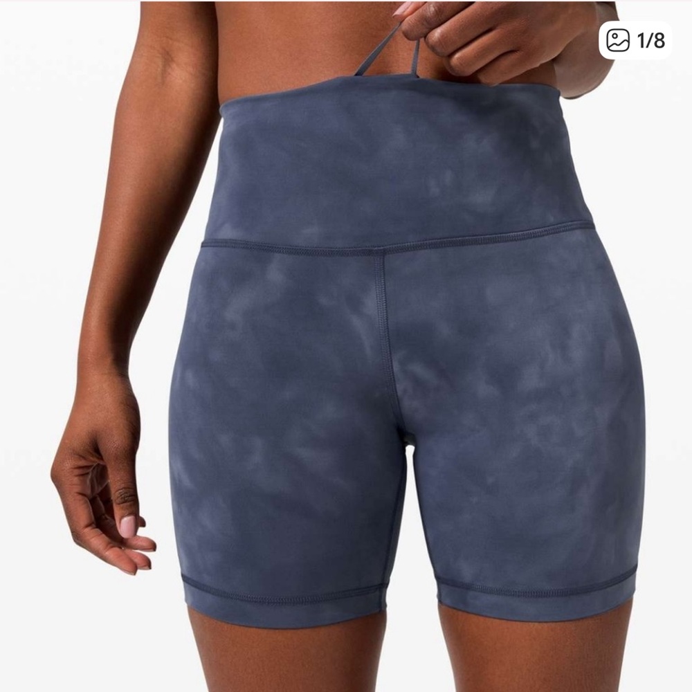 NWOT 🍋 Lululemon Diamond Dye Shade Naval Blue Wunder Train High Rise Short 4” 4